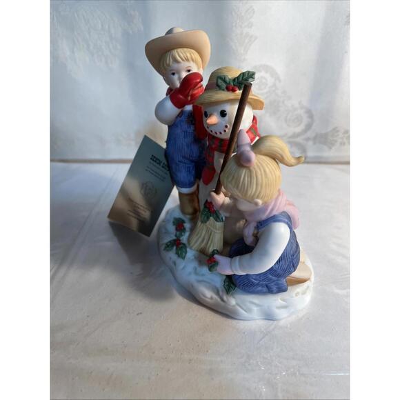 2003 Homco Home Interiors Denim Days Holiday Time Snowman Figurine 56072 - Picture 7 of 9